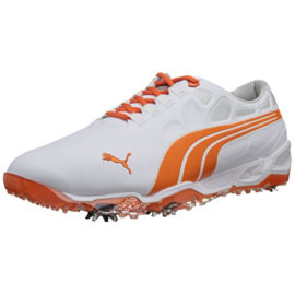 PUMA Men's Biofusion Lite WD Golf Shoe,White/Vibrant Orange,11.5 W US