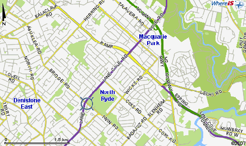Map of North Ryde Golf Club