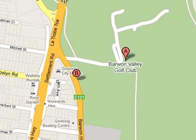Map of Barwon Valley Golf Course