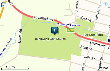 Map of Buninyong Golf Course