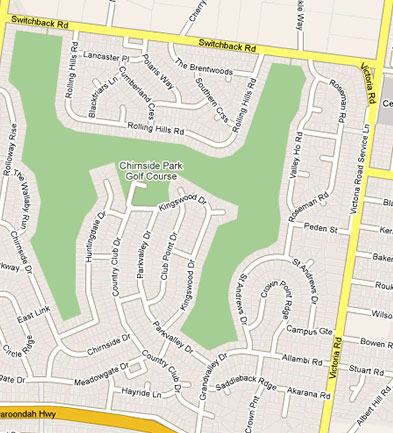 Map of Chirnside Park Country Club