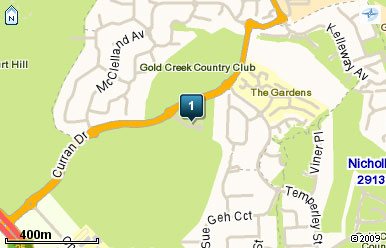 Map of Gold Creek Country Club Canberra