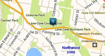 Map of Lane Cove Golf Club