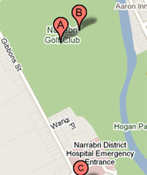 Map of Narrabri Golf Club