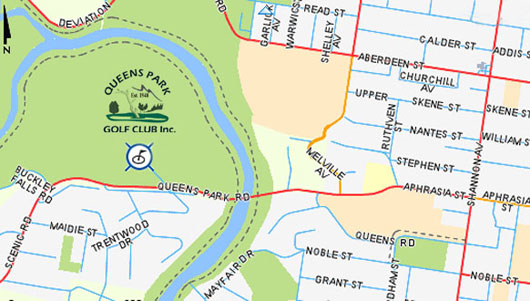 Map of Queens Park Golf Course