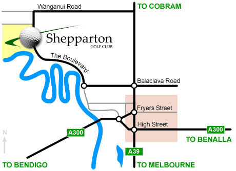 Map of Shepparton Golf Club