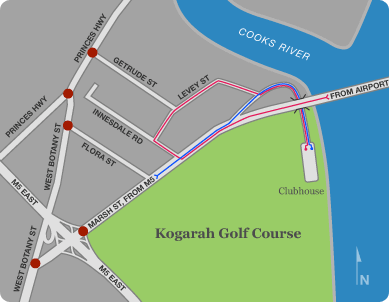 Map of Kogarah Golf Club