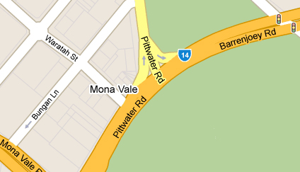 Map of Mona Vale Golf Club