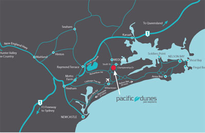 Map of Pacific Dunes Port Stephens
