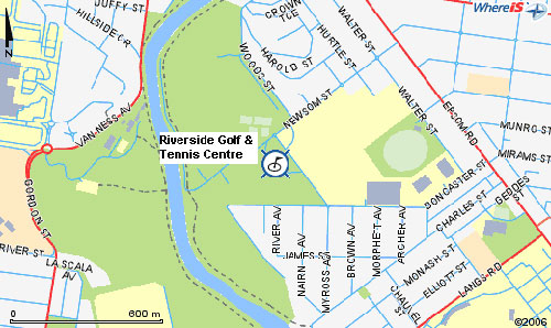 Map of Riverside Golf And Tennis Centre