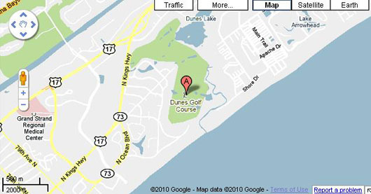 Map of The Dunes Golf Course